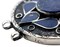 The Bead Chest Lapis-Inlaid Afghan Tribal Pendant 56x62mm Afghanistan Blue Round White Metal Large Hole